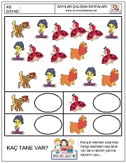 okul öncesi sayılar çalışma sayfaları